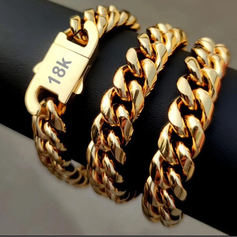 18k gold stamped chunky cuban chain